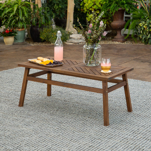 Lark Manor Harbison Acacia Outdoor Coffee Table & Reviews | Wayfair